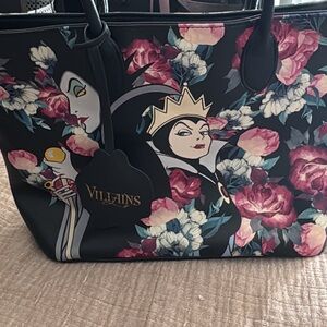 Black Floral Tote Bag + matching wallet. Loungefly Villains Set